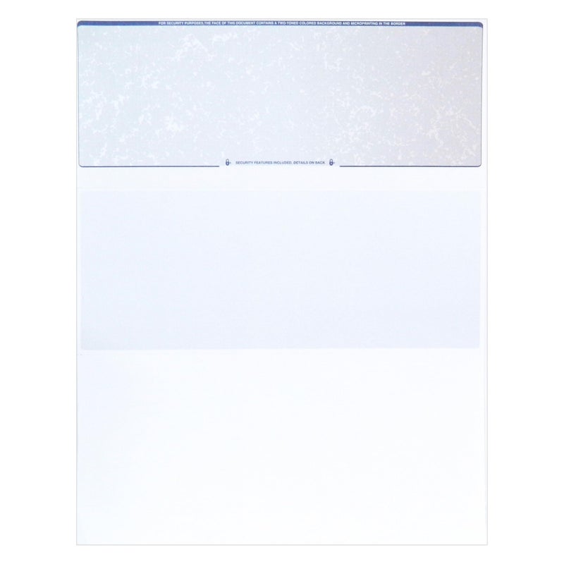 EnDoc Computer Check Paper - 50 Sheets - Business Checks on Top and Stub on Bottom - Security Features & Laser Printer Compatible with Quickbooks Blank Check Stock - Blue Red - Image 3